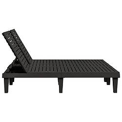 Acheter vidaXL Chaise longue double noir 155x138x83 cm polypropylène