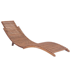 vidaXL Chaise longue pliable Bois de teck solide