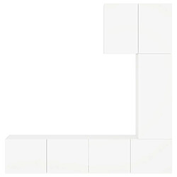 Acheter vidaXL Unités murales TV 5 pcs blanc bois d'ingénierie