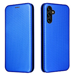 Coque en TPU + PU texture en fibre de carbone avec support magnétique, porte-carte bleu pour votre Samsung Galaxy A13 5G