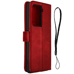 Avizar Étui pour HTC U23 Pro Clapet Portefeuille Fonction Stand Sleek Cover Rouge