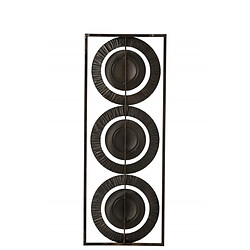 Dansmamaison Decoration Murale 3 Cercles Metal Noir/Or