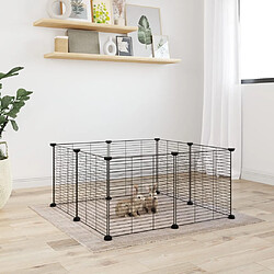 vidaXL Cage animaux de compagnie à 8 panneaux Noir 35x35 cm Acier