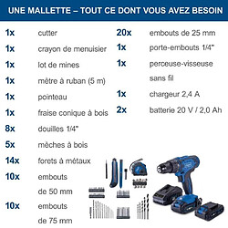 Avis Perceuse-visseuse SCHEPPACH - 20V IXES - 50 Nm mandrin 13mm + 2 batteries + chargeur + 74 accessoires + Coffret - C-DTB74/2-X