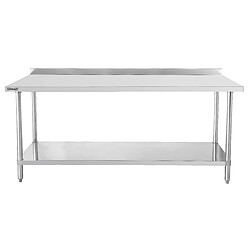 Table de travail inox 600 avec dosseret et étagère 1000 mm - Casselin