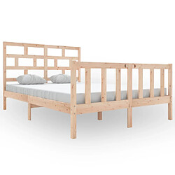 vidaXL Cadre de lit sans matelas bois massif 140x200 cm