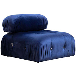 Avis Hanah Home Canapé d'angle en tissu Bubble velours bleu.