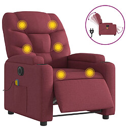 vidaXL Fauteuil de massage inclinable électrique Rouge bordeaux Tissu