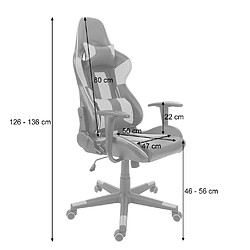 Avis Decoshop26 Fauteuil chaise de bureau gamer sur roulettes mécanisme de bascule en synthétique noir / gris 04_0001852