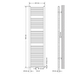 Avis LuxeBath Radiateur sèche-serviette forme droite acier chrome connexion central 40x180 cm