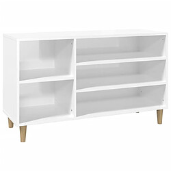 Maison Chic Armoire à chaussure,Meuble à Chaussures Blanc brillant 102x36x60 cm Bois ingénierie -MN64572