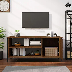 Avis Maison Chic Meuble TV scandinave - Banc TV pour salon chêne marron 100x40x45 cm bois d'ingénierie -MN95518