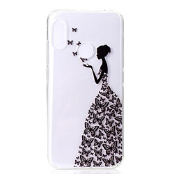 Wewoo Coque Papillon & Fille Motif Transparent Etui de protection en TPU pour Xiaomi Redmi Note 6