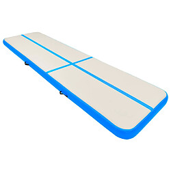 vidaXL Tapis gonflable de gymnastique avec pompe 600x100x15cm PVC Bleu