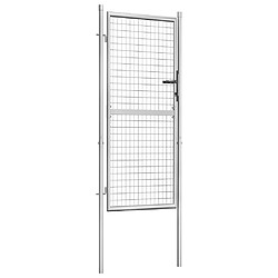 vidaXL Porte de jardin Acier galvanisé 105x225 cm Argenté