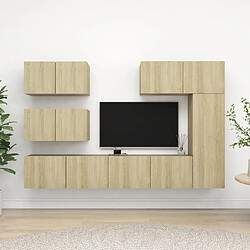 Maison Chic Ensemble de meubles TV 6 pcs | Banc TV Moderne pour salon | Meuble de Rangement - Chêne sonoma Aggloméré -MN45295