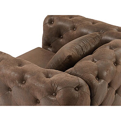 Acheter Vente-Unique Fauteuil chesterfield en microfibre aspect cuir vieilli EDWINA