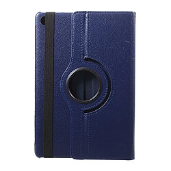 Etui en PU litchi support rotatif 360 degrés bleu foncé pour votre Huawei MediaPad M5 lite 10