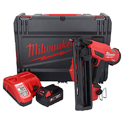 Milwaukee M18 FN16GA-501X cloueur sans fil 18 V 32 - 64 mm sans brosse + 1x batterie 5,0 Ah + chargeur + boîte HD