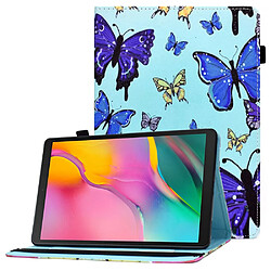 Etui en PU avec support et porte-cartes pour votre Samsung Galaxy Tab A 10.1 (2019) T510/T515 - papillon