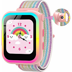 Vendos85 Montre Connectée Enfant Caméra Rotative avec Podomètre/12 Jeux/Musique/Livre de Contes