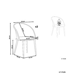 Avis Beliani Chaise de salle à manger CORNELL Set de 2 Métal Bois clair