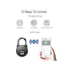 ANYTEK P22 PLUS SERRURE À EMPREINTE DIGITALE SERRURE INTELLIGENTE MAISON BAGAGES ENTREPÔT PORTE ÉTANCHE SUPER LONGUE VEILLE ÉLECTRONIQUE CADENAS(ATK-P22+) pas cher