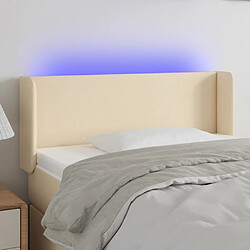 Maison Chic Tête de lit scandinave à LED,meuble de chambre Crème 83x16x78/88 cm Tissu -MN30670