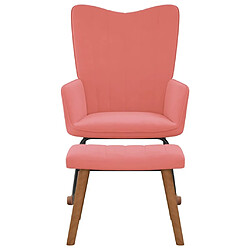 Maison Chic Chaise à bascule avec repose-pied | Fauteuil Relax Rose Velours -GKD62562