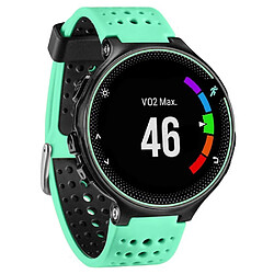 Avis Bracelet en silicone trous ronds bicolores cyan/noir pour votre Garmin Forerunner 220/230/235/620/630