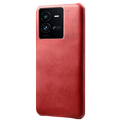 Coque en TPU + PU texture des veaux, anti-chutte pour votre Vivo iQOO 10 Pro 5G - rouge