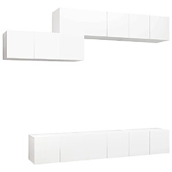 vidaXL Ensemble de meubles TV 7 pcs Blanc Bois d'ingénierie