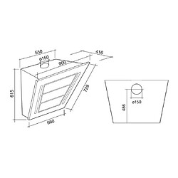 Acheter Falmec Hotte decorative murale DIAMANT1430 745 m3/h, Aspiration périmétrale Inox