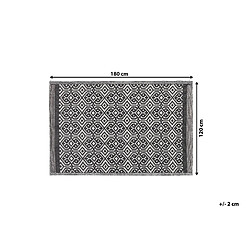 Beliani Tapis extérieur noir à motif géométrique 120 x 180 cm BARMER