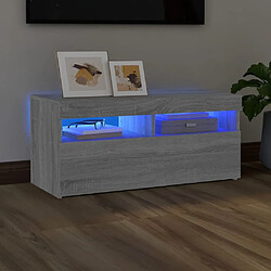 Maison Chic Meubles TV avec lumières LED - Banc TV pour salon Sonoma gris 90x35x40 cm -MN51845