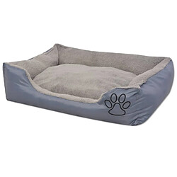 Maison Chic Niche Lit pour chien | Panier couchage pour chiens avec coussin rembourré Taille L Gris -GKD33384