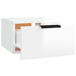 Maison Chic Table de chevet murale,Table de nuit Blanc brillant 34x30x20 cm -MN87367 pas cher