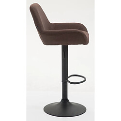 Avis Decoshop26 Lot de 2 tabourets de bar moderne et confortable en tissu marron pieds trompette en métal noir TDB10225