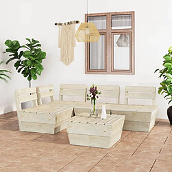 Maison Chic Salon de jardin palette 5 pcs - Table et chaises d'extérieur - Mobilier/Meubles de jardin Moderne Bois d'épicéa imprégné -MN84299