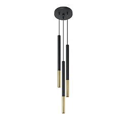 Luminaire Center Suspension Mozaica Acier Or noir 3 ampoules 90cm