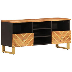 vidaXL Meuble TV marron et noir 100x33,5x46 cm bois massif de manguier