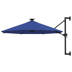 vidaXL Parasol mural de jardin avec LED 300 cm bleu