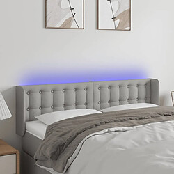 Maison Chic Tête de lit scandinave à LED,meuble de chambre Gris clair 147x16x78/88 cm Tissu -MN58663