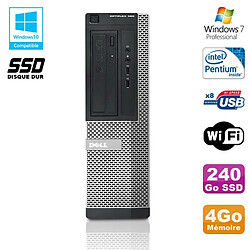 PC DELL Optiplex 390 DT G630 2.7Ghz 4Go 240Go SSD Graveur DVD WIFI HDMI W7 Pro - Occasion