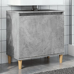 vidaXL Meuble de lavabo gris béton 58x33x60 cm bois d'ingénierie