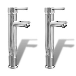 vidaXL Mitigeurs de salle de bain 2 pcs Chrome