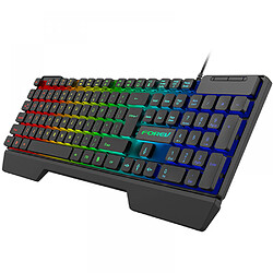 General Clavier de jeu, clavier d'ordinateur silencieux rétroéclairé à LED arc-en-ciel à 104 touches, touches multimédia, touches anti-ghosting, clavier filaire USB étanche pour PC Mac Xbox(noir)