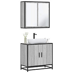 vidaXL Ensemble de meubles de salle de bain 2 pcs Sonoma gris