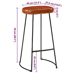 vidaXL Tabourets de bar Gavin lot de 2 44x37,5x78 cm pas cher