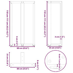 vidaXL Pieds de table de bar forme de T 2 pcs anthracite acier pas cher